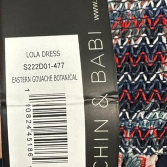 SACHIN + BABI Dress Size M Evening Gown NEW LOLA Dress Botanical Mini Smocked - Picture 3 of 12